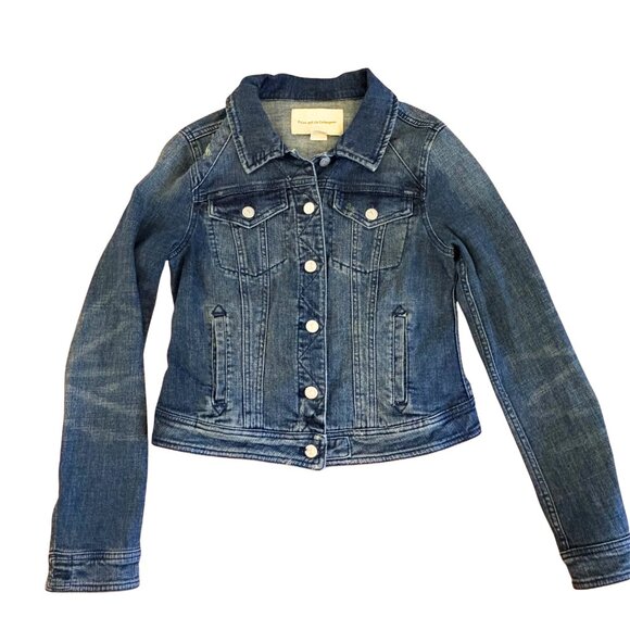 ANTHROPOLOGIE - Pilco and the Letterpress jean cropped denim jacket Medium EUC - Picture 1 of 8